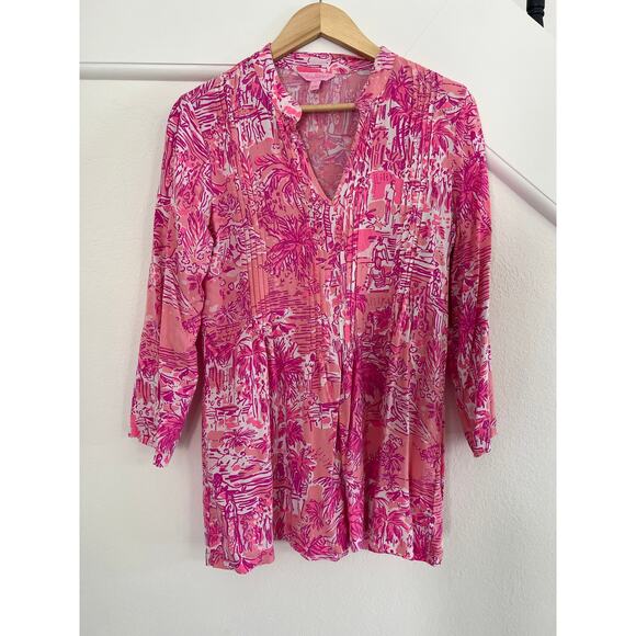 Lilly Pulitzer Sarasota Tunic in Paradise Rule Breakers Women's Size Medium - Picture 2 of 16